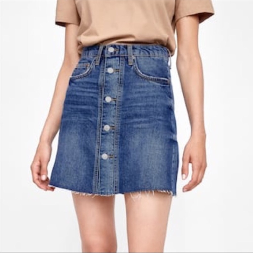 COPY - Zara color block denim mini skirt